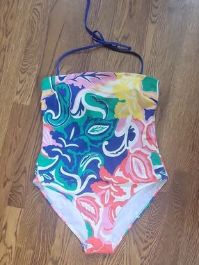 Boden Multicolor Floral One-Piece Swimsuit, Size 12 NWT